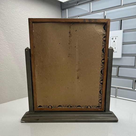 Vintage Art Deco Wood Swing Tilt Picture Frame 1930s Silver Gray - Picture 3 of 16